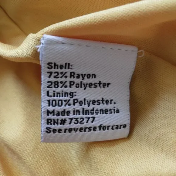 Nine West Textured Tiered Dress Sleeveless Yellow Summer Lined Womens Large - Picture 8 of 14